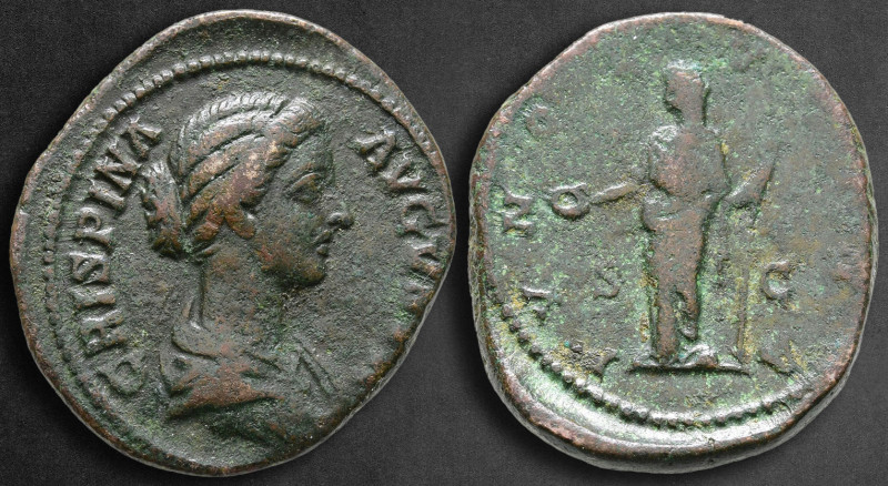 Crispina. Augusta AD 178-182. Rome
As Æ

23 mm, 13,79 g

CRISPINA AVGVSTA, ...