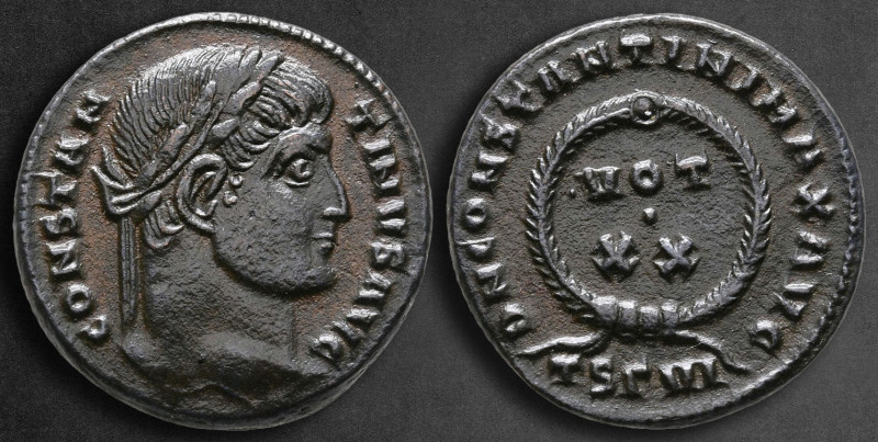 Constantine I the Great AD 306-337. Thessaloniki
Follis Æ

18 mm, 3,23 g

C...