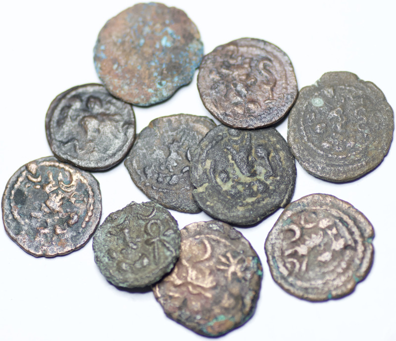 Lot of 10 AE Sasanian Pashiz. All Vahram V, Different varieties and samples . In...