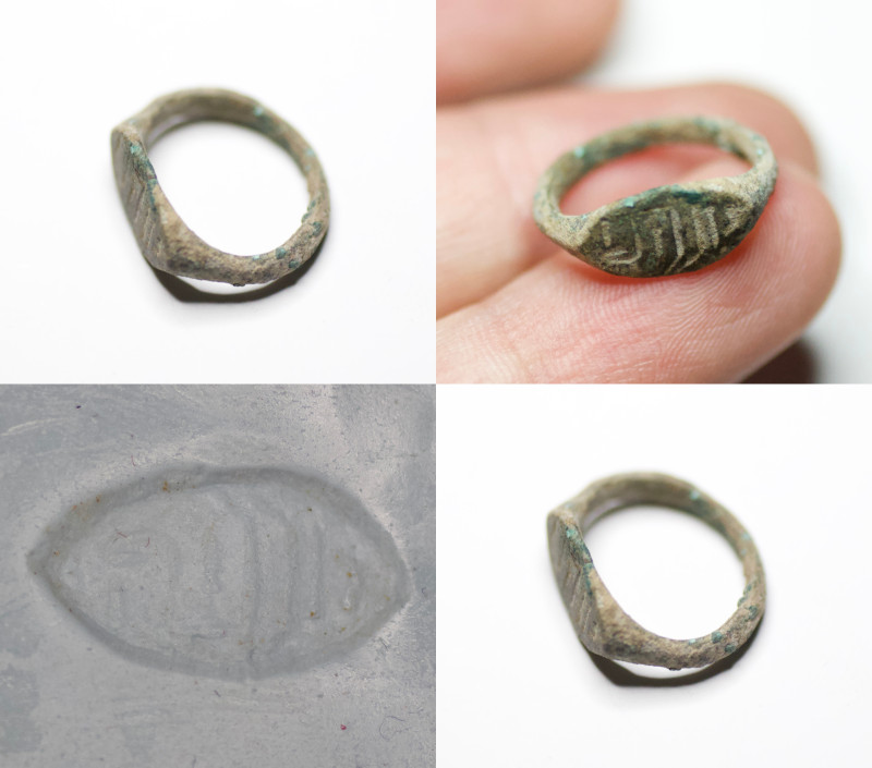 An Ancient Islamic Bronze ring/ seal. Very attractive in an extremely fine condi...