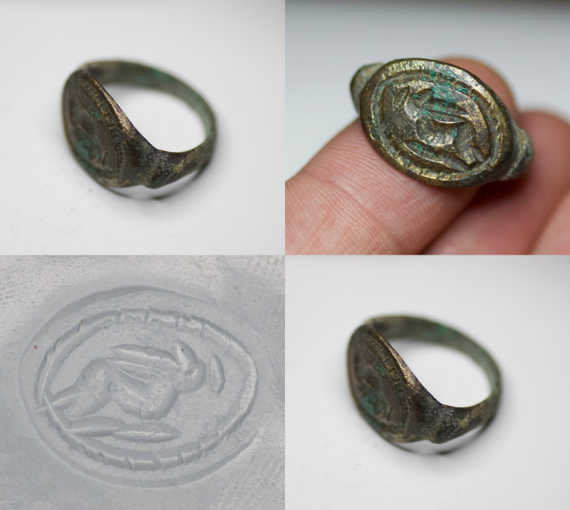 An Ancient Eastern Bronze ring. In the shape of a rabbit. Very attractive in an ...