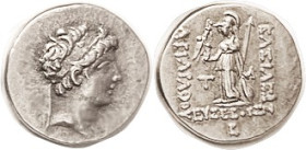 CAPPADOCIA, Ariarathes IX, 101-87 BC, Drachm, Bust r/ Athena stg l, T left, Year E, S7297; VF+/VF, well centered & struck, nice. (A VF realized $245, ...