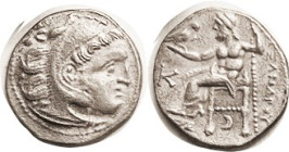 MACEDON, Alexander the Great, 336-323 BC, Drachm, Kolophon, Herakles hd r/Zeus std l, K & crescent, Pr. 1825, AEF, well centered & struck, good detail...