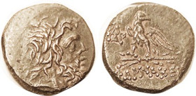 PHARNAKEIA, Æ21, c.100-65 BC, Zeus hd r/Eagle on t-bolt, monogram; AEF/VF, a little off-ctr, minor crudeness, brown patina, great detail on head. (A V...