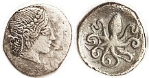 SYRACUSE, Litra, c. 474-450 BC, Artemis-Arethusa hd r/ Octopus, F-VF, lt tone, minor obv crudeness, rev centered & fully bold. (A VF went for $463, Be...