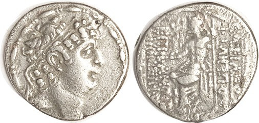 SYRIA, Philip Philadelphos, 93-83 BC, Tet., His head r/ Zeus std l hldg Victory,...