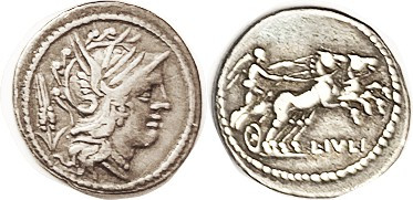 L. Julius, 101 BC, Den., Cr.323/1, Sy.585; Roma head r, grain ear/Victory in big...