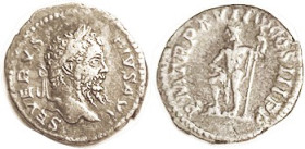 SEPTIMIUS SEVERUS, Den, PM TRP XVII COS III PP, Neptune stg l; VF, centered on full flan, somewhat two-toned. (A VF/F+ realized the fabulous sum of $1...