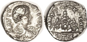 CARACALLA, Caesarea, Drachm, As Caesar, Bare head r/ Mt Argaeus, ETE; VF+, sl crudeness overall, portrait has quite strong hair detail. (Same variety,...