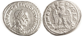 TRAJAN DECIUS, Antioch Tet., Laur head r/Eagle stg l, SC below; EF, full lgnds, bright silver, sl surface imperfections, very sharp portrait detail. (...