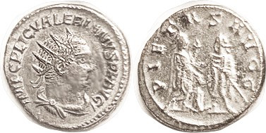 VALERIAN I, Ant, PIETAS AVGG, 2 rulers at altar; EF/VF, obv sharply struck, tone...