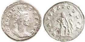 GALLIENUS, Ant, VIRTVS AVGVSTI, Hercules stg r, EF, well centered, rev somewhat softly struck, portrait sharp, lustrous silvering with sl tone. (An EF...