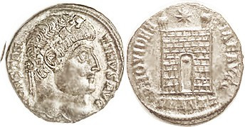 CONSTANTINE I, As previous but SMANTZ; Choice EF, well struck, toned silvering.