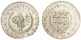 TURKEY, Ar 10 Para, 1223/31, AU-Unc, typically wk at peripheries, minty luster.