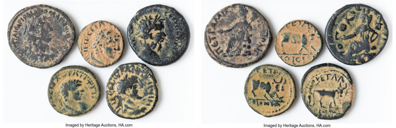 ANCIENT LOTS. Roman Imperial. Lot of five (5) AE issues. VG-Fine. Includes: Five...