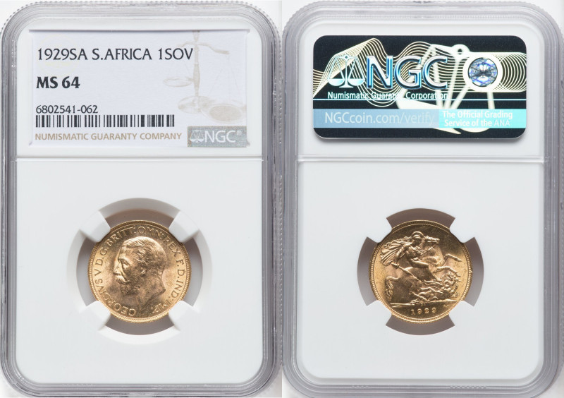 George V gold Sovereign 1929 MS64 NGC, KM-A22. Near Gem. HID09801242017 © 2024 H...