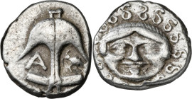 (480-450 a.C.). Tracia. Apolonia Póntica. Dracma. (S. 1655 var) (CNG. III, 1323). 3,31 g. MBC+.