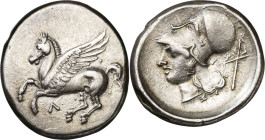 (320-280 a.C.). Akarnania. Leucas. Estátera. (S. 2277 var) (CNG. IV, 825). 8,41 g. MBC+.