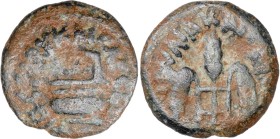 Judea. (29 d.C.). Poncio Pilato (26-36 d.C.). Jerusalén. AE 15. (S.GIC. 5622) (RPC. I, 4967). 1,59 g. MBC-.