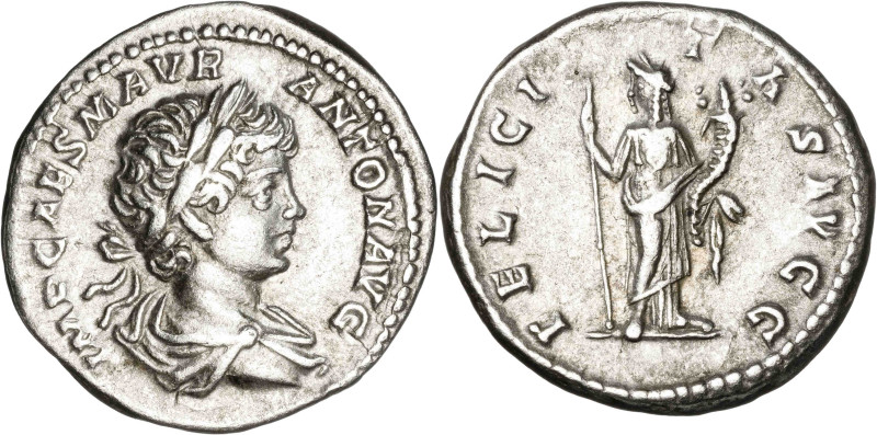 (198-199 d.C.). Caracalla. Denario. (Spink 6798 var) (S. 63) (RIC. 18). 3,70 g. ...