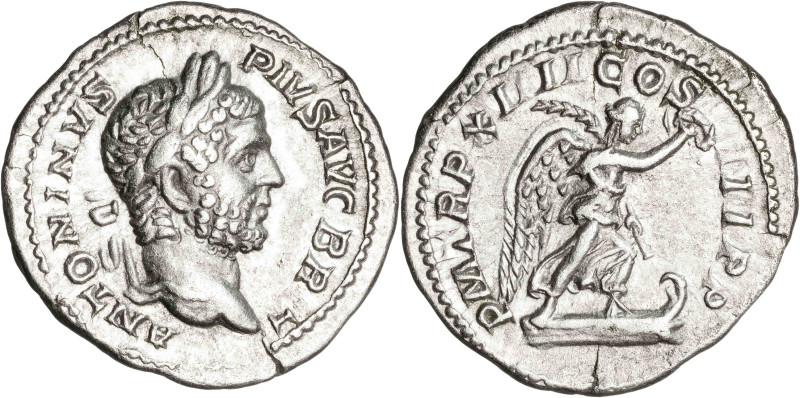 (211 d.C.). Caracalla. Denario. (Spink 6823) (S. 188) (RIC. 185). 3,31 g. MBC+.