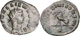 (267-268 d.C.). Galieno. Antoniniano. (Spink 10180 var) (S. 77 var) (RIC. 165). Acuñación floja en pequeña zona. 2,91 g. MBC.