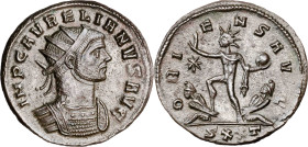 (274 d.C.). Aureliano. Antoniniano. (Spink 11572 var) (Co. 153) (RIC. 151). Ex ANE 29/04/1985, nº 313. 3,44 g. EBC-.