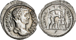 (295-297 d.C.). Galerio Maximiano. Roma. Argenteo. (Spink 14264) (S. 219b) (RIC. 42b). 2,70 g. MBC+.