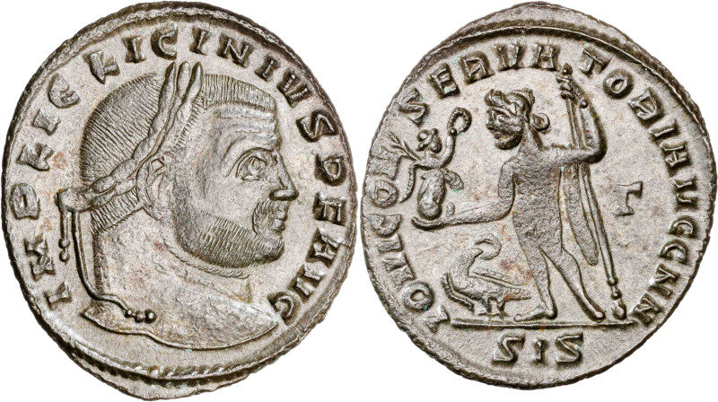 (313 d.C.). Licinio padre. Siscia. Follis. (Spink 15249) (Co. 126) (RIC. 232a). ...