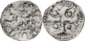 Comtat de Barcelona. Ramón Berenguer IV (1131-1162). Barcelona. Diner. (Cru.V.S. 33) (Cru.C.G. 1846). 0,75 g. MBC-.