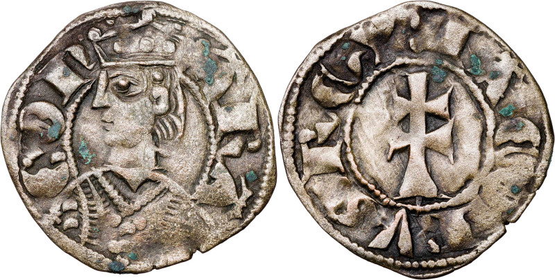 Jaume II (1291-1327). Aragón. Dinero jaqués. (Cru.V.S. 364) (Cru.C.G. 2182). Man...