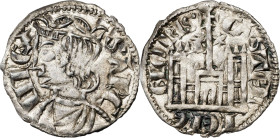 Sancho IV (1284-1295). Burgos. Cornado. (AB. 296). Sin adorno dentro de la corona. Vellón muy rico. 0,87 g. EBC.