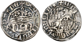 Enrique IV (1454-1474). Segovia. Medio real. (AB. 725). Orlas circulares. 1,58 g. MBC.