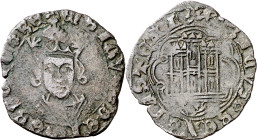Enrique IV (1454-1474). Guadalajara. Cuartillo. (AB. 745) (Imperatrix E4:14.76, mismo ejemplar). Cospel irregular. 2,48 g. (MBC-).