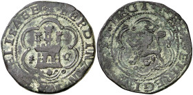 Reyes Católicos. Cuenca. 4 maravedís. (AC. 135). Muy rara. 7,29 g. MBC-.