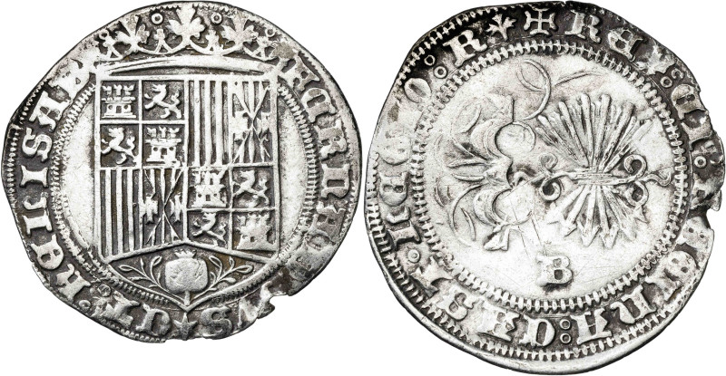 Reyes Católicos. Burgos. 1 real. (AC. 297). Defecto en canto. 3,20 g. MBC-.