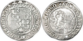 Reyes Católicos. Segovia. P. 1 real. (AC. 381). Con perforación. 3,06 g. MBC.