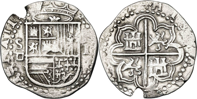 s/f. Felipe II. Sevilla. . 1 real. (AC. 258). 3,20 g. MBC-.