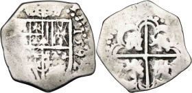 1592. Felipe II. Sevilla. (B). 1 real. (AC. 270). Ceca y ensayador no visibles. Ex Áureo 28/04/2004, nº 2644. Escasa. 3,21 g. BC+/BC.