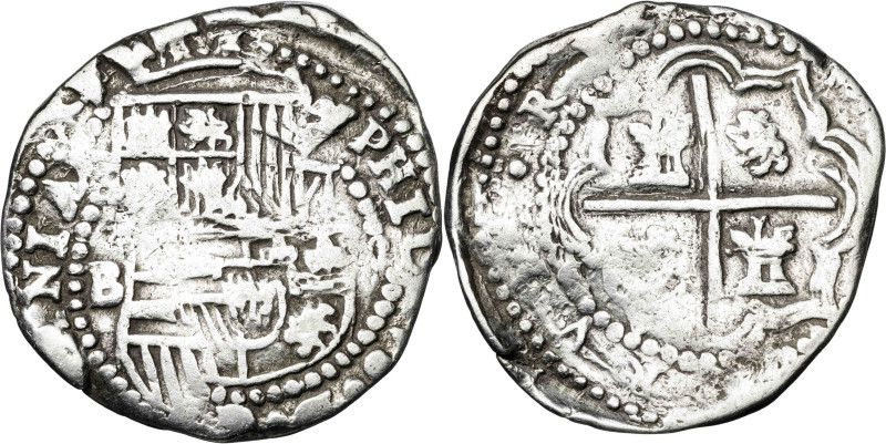 s/d. Felipe II. Potosí. B. 2 reales. (AC. 370). 6,56 g. BC+.