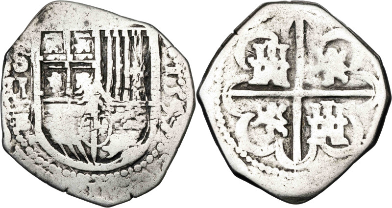 1597. Felipe II. Sevilla. B. 2 reales. (AC. 424). 6,60 g. BC+.