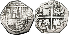 ¿1590?. Felipe II. Sevilla. . 2 reales. (AC. tipo 137). 6,66 g. MBC-.