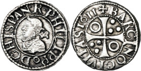 1611. Felipe III. Barcelona. 1/2 croat. (AC. 374) (Cru.C.G. 4342). 1,42 g. MBC/MBC+.