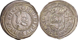 1662. Felipe IV. Segovia. R. 16 maravedís. (AC. 488). Hojitas. 4,83 g. (MBC+).
