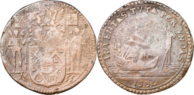 1655. Felipe IV. Bruselas. Jetón. (Dugniolle 4081). 5,74 g. BC.