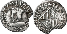 s/d. Felipe IV. Mallorca. 1/2 real. (AC. 557.1) (AN. nº 44, pág. 203) (Cru.C.G. 4256, como Felipe II). Castillo de tres torres. Pequeño defecto de cos...