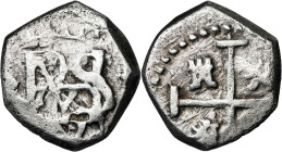 (1)627. Felipe IV. Sin marca de ceca (Segovia). 1/2 real. (AC. 650). Escasa. 1,63 g. MBC.