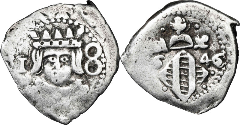 (1)646. Felipe IV. Valencia. 1 divuitè. (AC. 820) (Cru.C.G. 4434l). Corona denta...