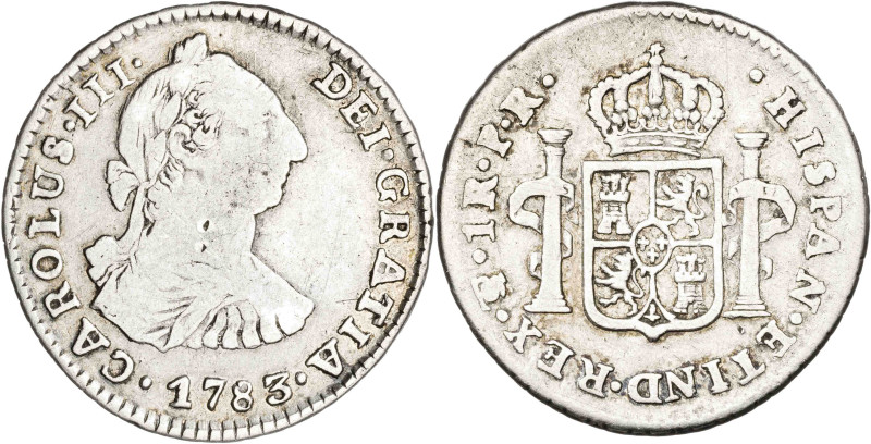 1783. Carlos III. Potosí. PR. 1 real. (AC. 488). 3,42 g. BC+.