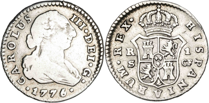 1776/5. Carlos III. Sevilla. CF. 1 real. (AC. 536.1). 2,91 g. BC+/MBC-.